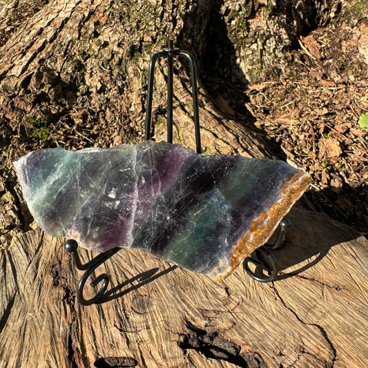 Watermelon Fluorite Slice