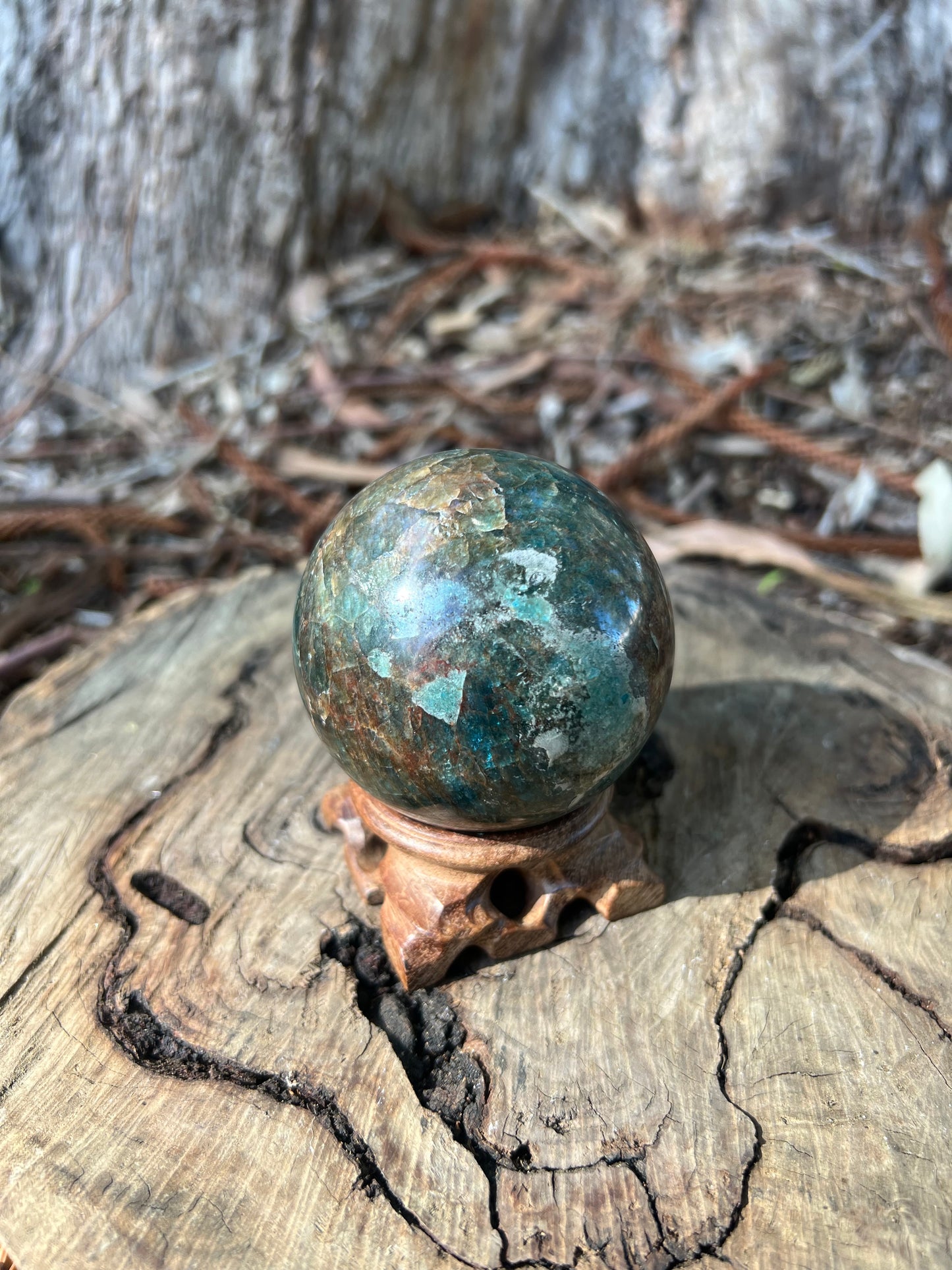 Blue Apatite Sphere