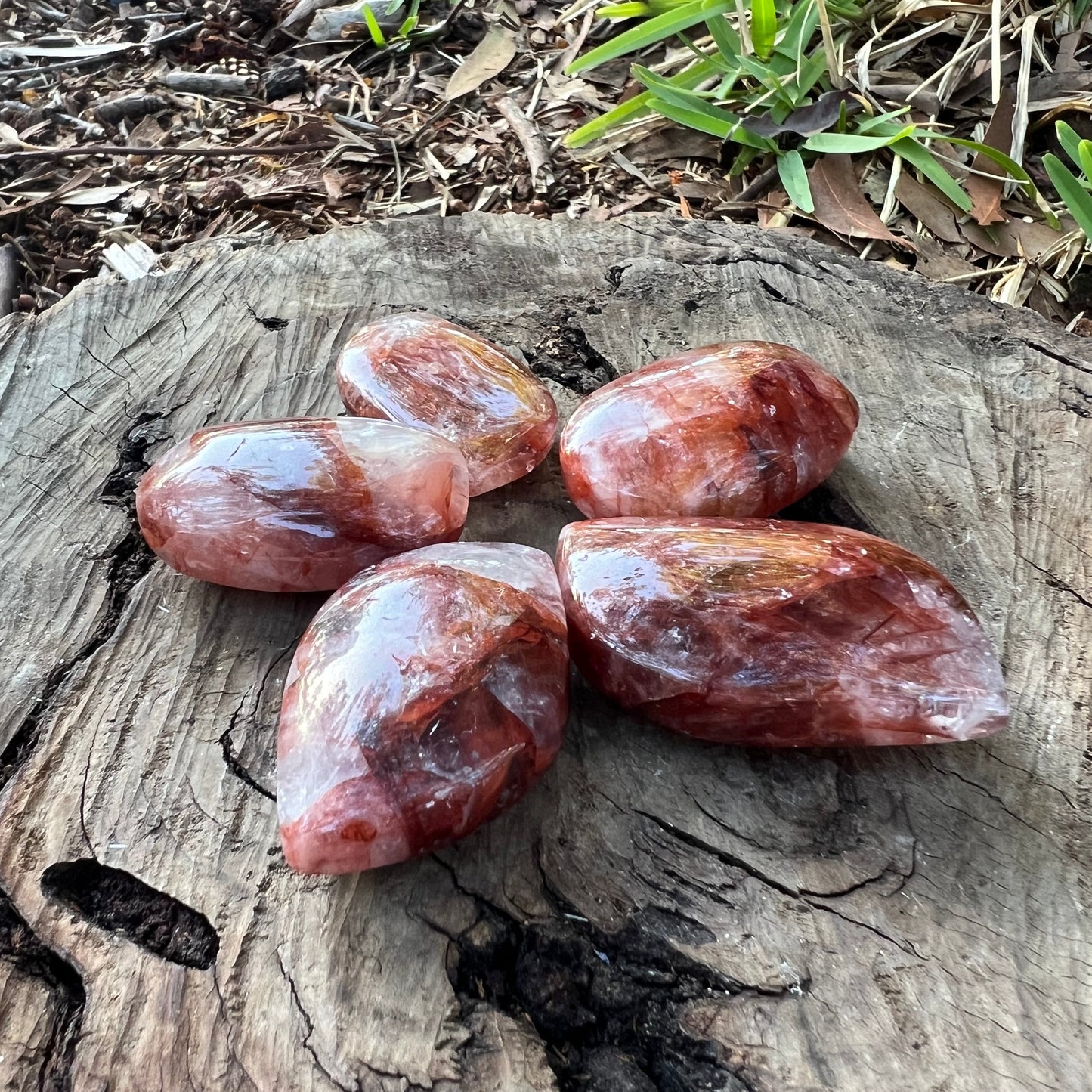 Fire Quartz Palm Stones