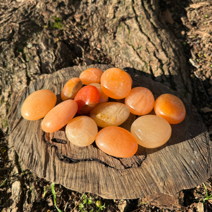 Orange Calcite Palm Stone