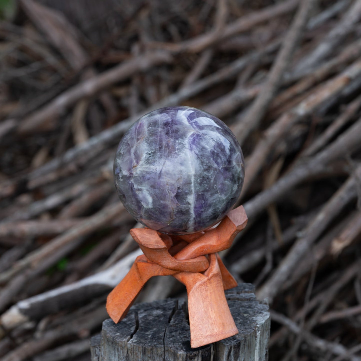 Chevron Amethyst Sphere