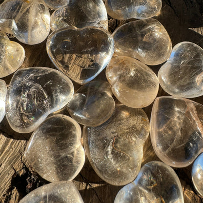 Clear Quartz Hearts