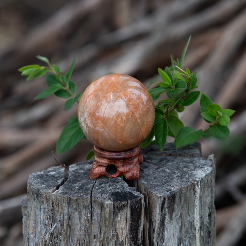 Salmon Moonstone Sphere